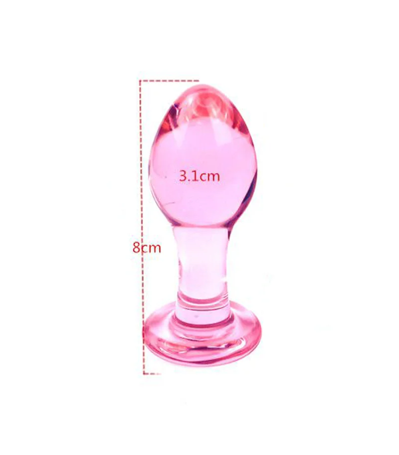 Plug Anal de Vidro Temperado Rosa – Tamanho M – 8cm X 5cm
