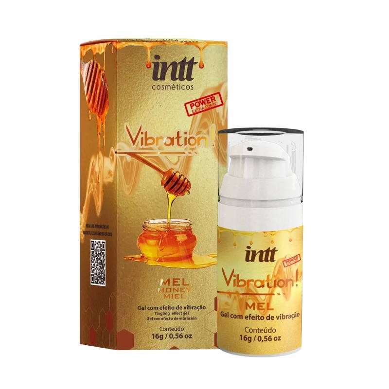 Excitante Unissex Vibration Sabor Mel – Gel Vibrante Intt – Facilita e Potencializa o Orgasmo – Vibra, Aumenta Sensibilidade e Aquece – Estimula o Clitóris e Glande – Deixa o Sexo Oral mais Saboroso – 17 ml
