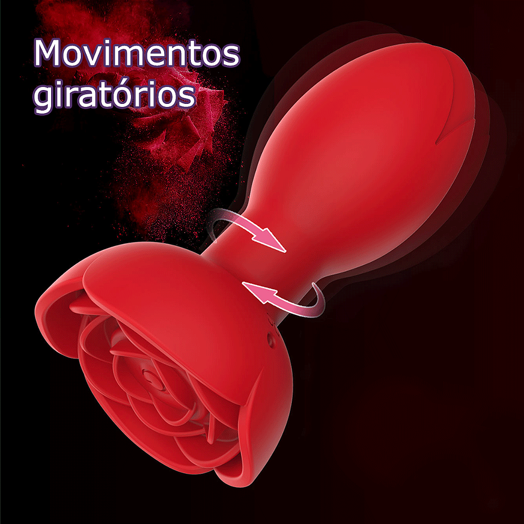 Plug Anal Vibratório com Movimento de Rotação – Controlado por Aplicativo –  10 Modos de Vibração –  Silicone Macio – Recarregável – Resistente a Água – Pode ser Controlado de Qualquer Distância – Android e IOS – App Love Spouse