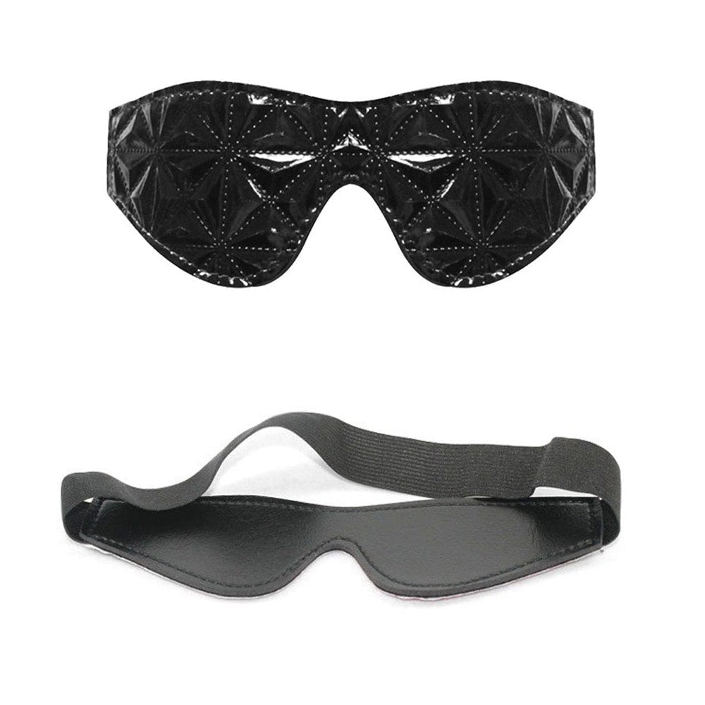 Venda Tapa Olhos – Couro Sintético – Acabamento Brilhante – Elástico Ajustável a Qualquer Tamanho de Cabeça – Forro Interno para Mairo Conforto Durante o Uso