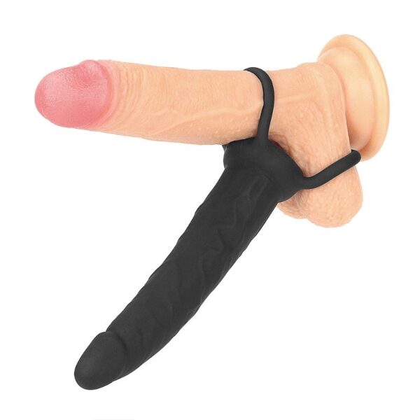 Anel Companheiro – Permite Dupla Penetração – Anal e Vaginal ao Mesmo Tempo – Com Alça Escrotal – 13cm X 3cm