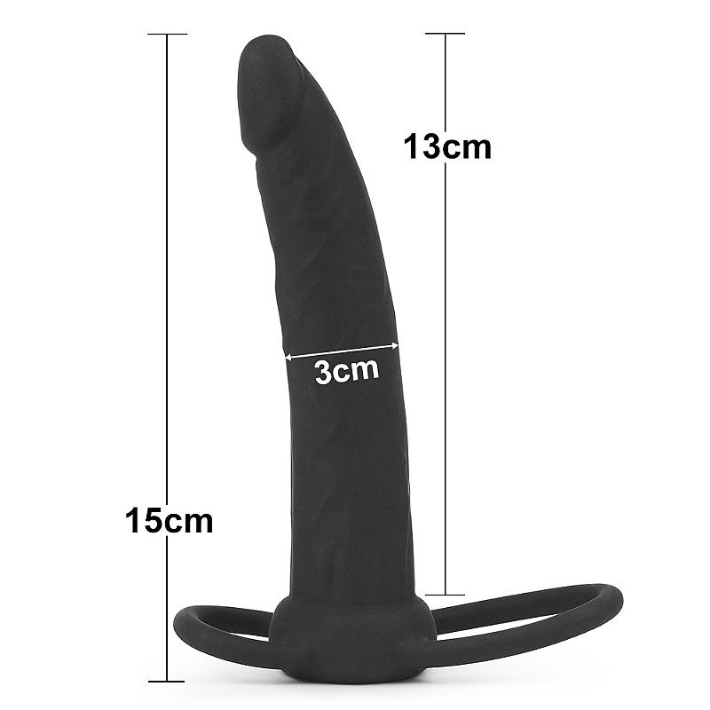 Anel Companheiro – Permite Dupla Penetração – Anal e Vaginal ao Mesmo Tempo – Com Alça Escrotal – 13cm X 3cm
