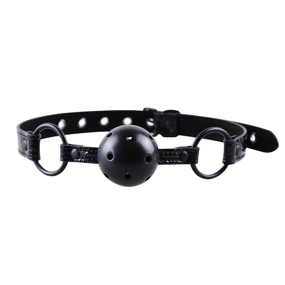 Mordaça de Luxo – Bola e Fivela Ajustável – Feita em Couro Sintétio – Forro Interno para Melhor Conforto – Produto 64cm de Comprimento x 2,5cm Largura – Bola com 4cm de Diâmetro