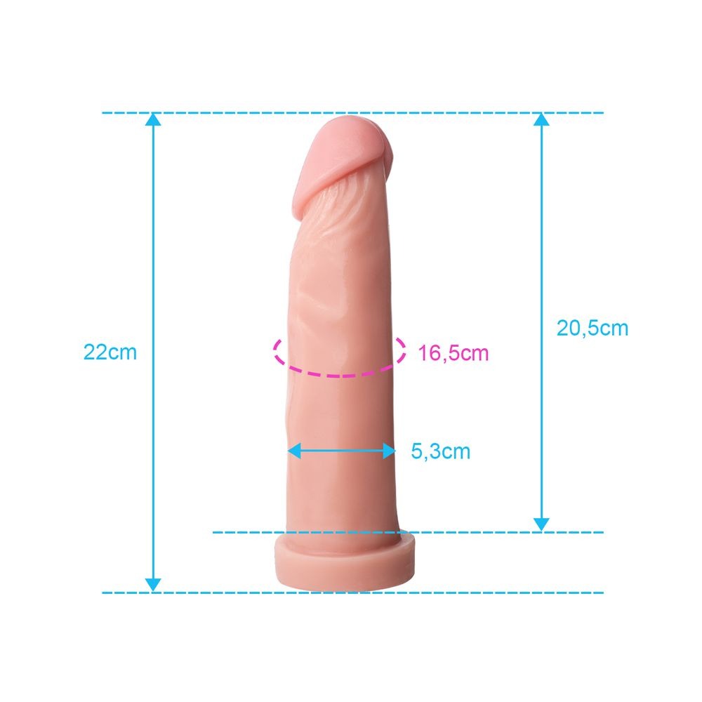 Pênis de Borracha Maciço – Material em Silicone Semelhante à Pele – 22cm Comprimento x 5,3cm Espessura 3 Pênis de Borracha Maciço – Material em Silicone Semelhante à Pele – 22cm Comprimento x 5,3cm Espessura - Imagem 3