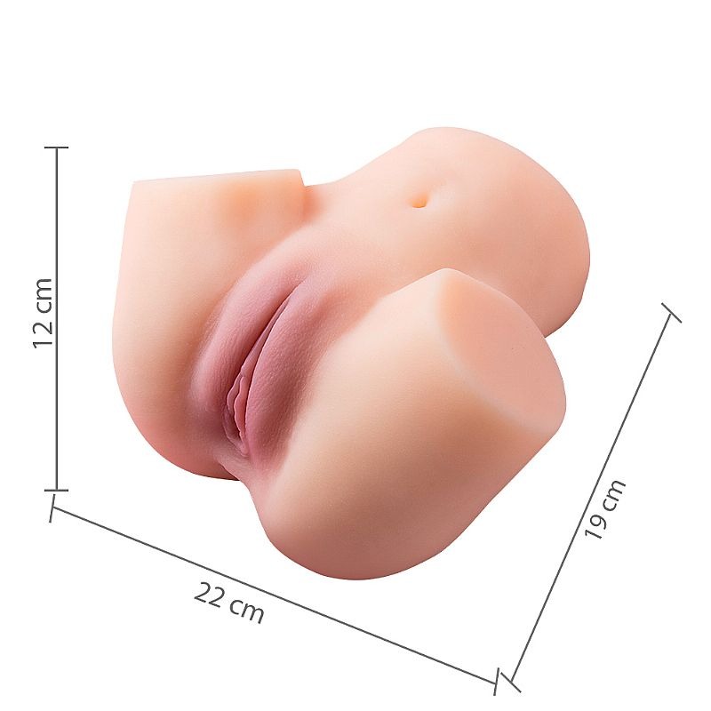 Masturbador Masculino Formato Bunda Super Realístico com Vagina e Ânus – Texturizados em TPR (CyberSkin) Ultra Macio – Medidas: 19 x 22 x 12 cm – Penetração: 11 cm – Peso: 1,84 kg