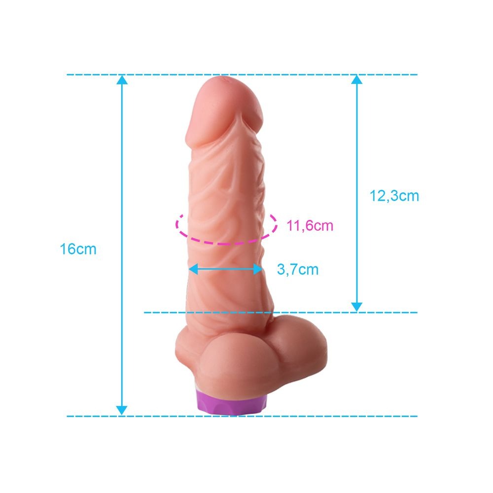Pênis de Borracha com Vibração e Escroto – Multivelocidade – Material Realístico em Silicone – Utiliza 2 Pilhas Modelo AA (Não Inclusas) – 14 cm x 3,7 cm 4 Pênis de Borracha com Vibração e Escroto – Multivelocidade – Material Realístico em Silicone – Utiliza 2 Pilhas Modelo AA (Não Inclusas) – 14 cm x 3,7 cm - Imagem 4