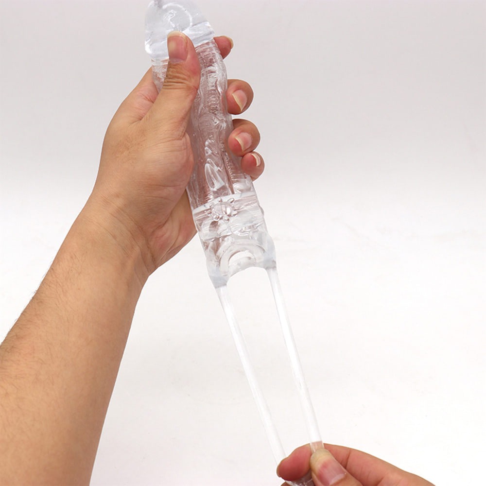 Capa Peniana com Alça para Testículo – Aumenta o Tamanho do Pênis – Retarda Ejaculação – Aumenta o Prazer da Parceira(o) – Material Silicone Macio Transparente – Super Elástica – 19,3cm x 4,1cm