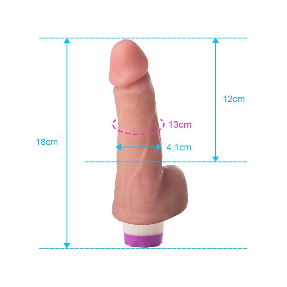 Pênis de Borracha com Vibração e Escroto – Multivelocidade – Material Realístico em Silicone – Utiliza 2 Pilhas Modelo AA (Não Inclusas) – 16 cm x 4,1 cm 4 Pênis de Borracha com Vibração e Escroto – Multivelocidade – Material Realístico em Silicone – Utiliza 2 Pilhas Modelo AA…
