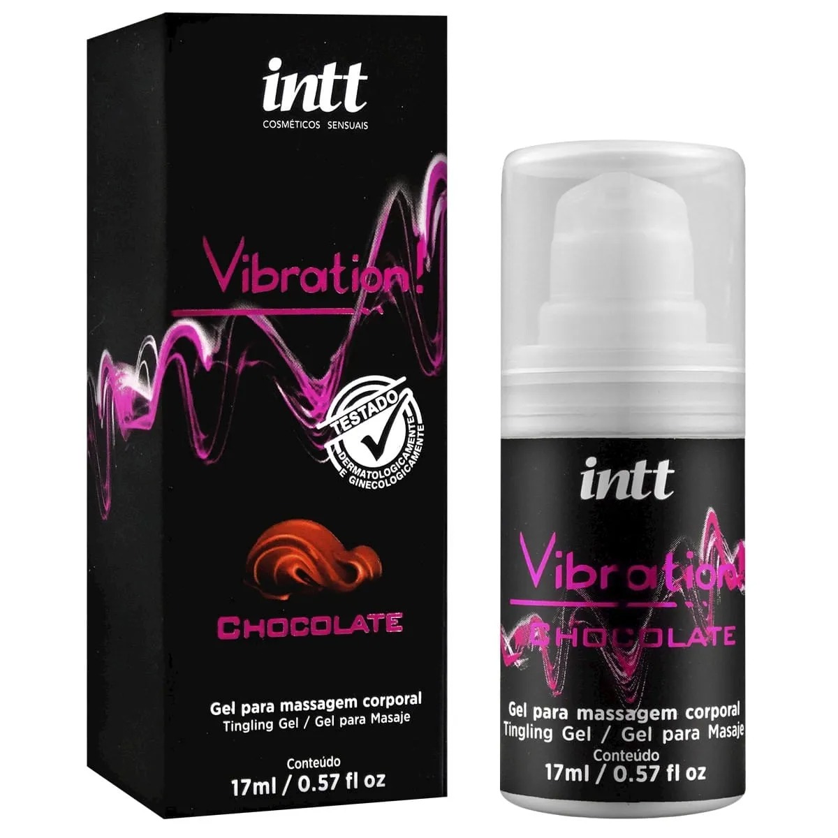 Excitante Unissex Vibration Chocolate Gel Vibrante Intt – Facilita e Potencializa o Orgasmo – Vibra, Aumenta Sensibilidade e Aquece – Estimula o Clitóris e Glande – Deixa o Sexo Oral mais Saboroso – 17 ml
