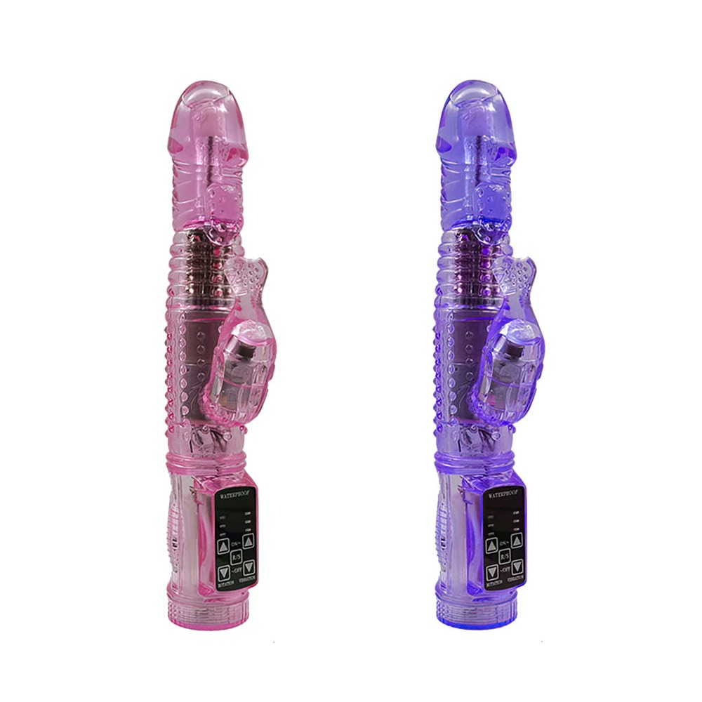 Vibrador Rabbit Ponto G e Clitoris – com Movimentos de Rotação – 12 Modos de Vibração – Silicone Macio – Recarregável