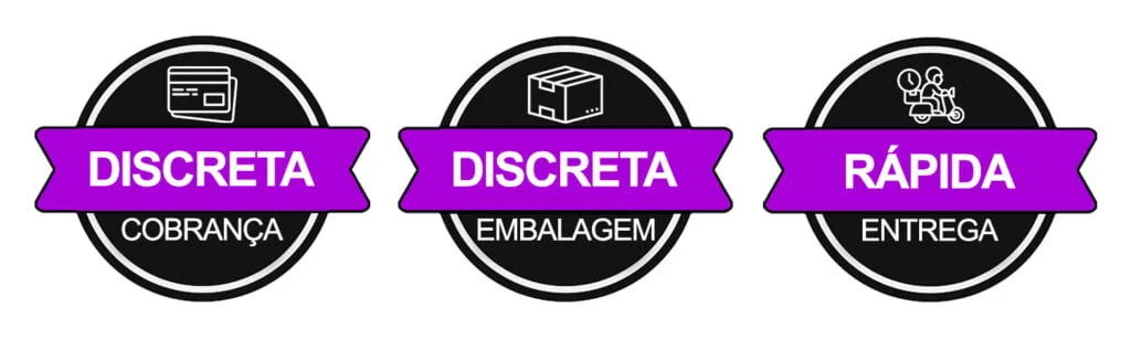 Cobrança discreta, embalagem discreta e entrega rápida