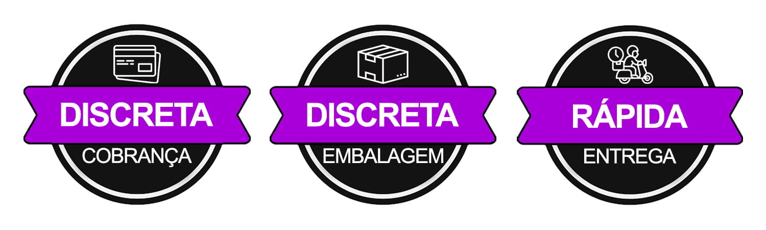 Cobrança discreta, embalagem discreta e entrega rápida