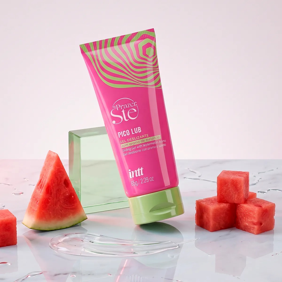 Lubrificante Beijável Pico Lub – Extremamente Deslizante – A base de Água – Sabor e Aroma de Melancia – 65g