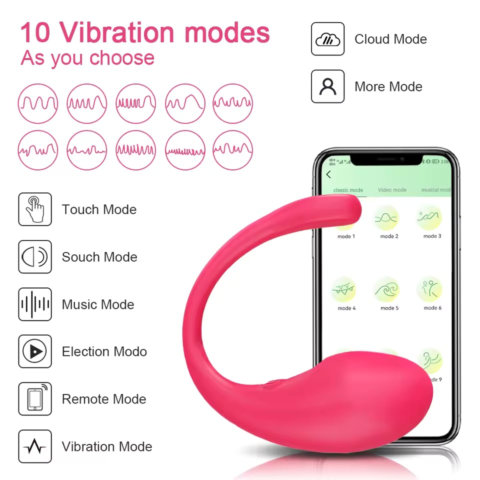 Vibrador Controlado por Aplicativo de celular - Estímulo para Ponto G e Clitóris - Silicone Macio - 10 Modos de Vibração - Silencioso - Recarregável 4 Vibrador Controlado por Aplicativo de celular - Estímulo para Ponto G e Clitóris - Silicone Macio - 10 Modos de Vibração - Silencioso - Recarregável - Imagem 4