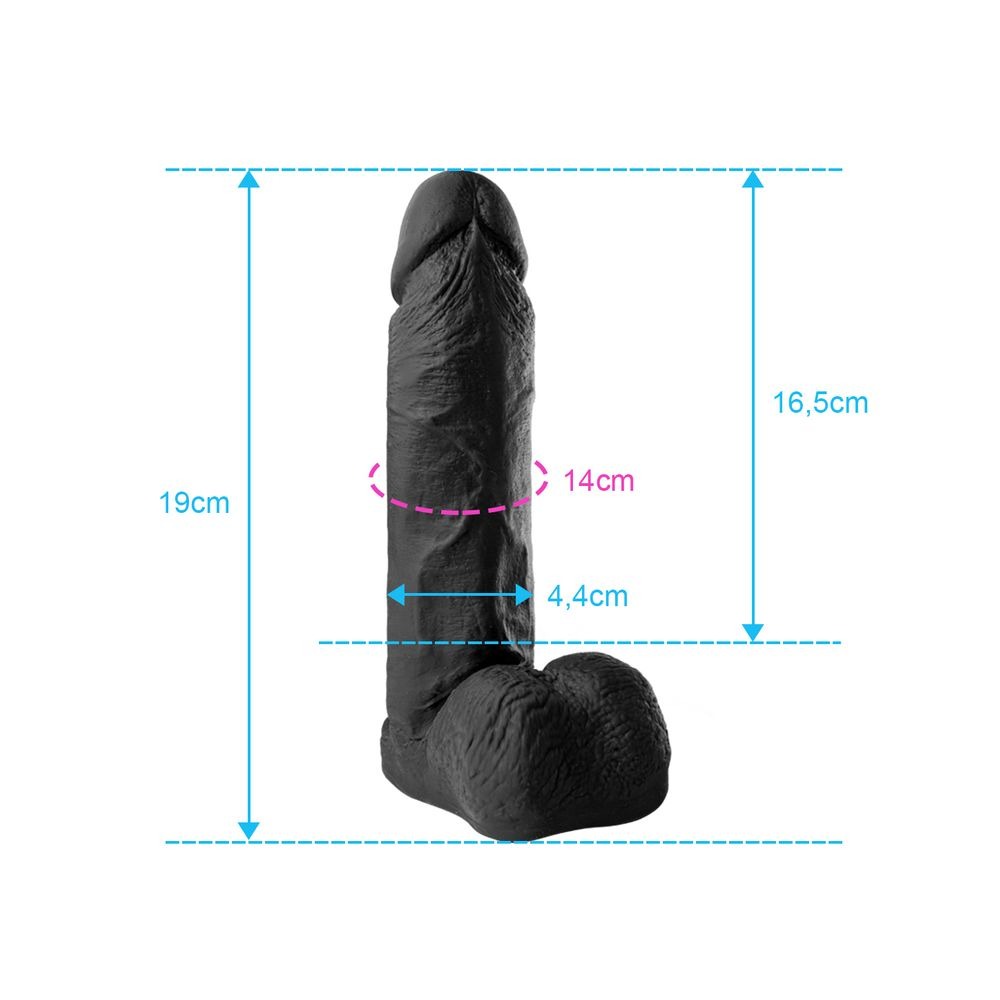 Pênis de Borracha Maciço com Escroto 18cm x 4,4cm – Material Confortável