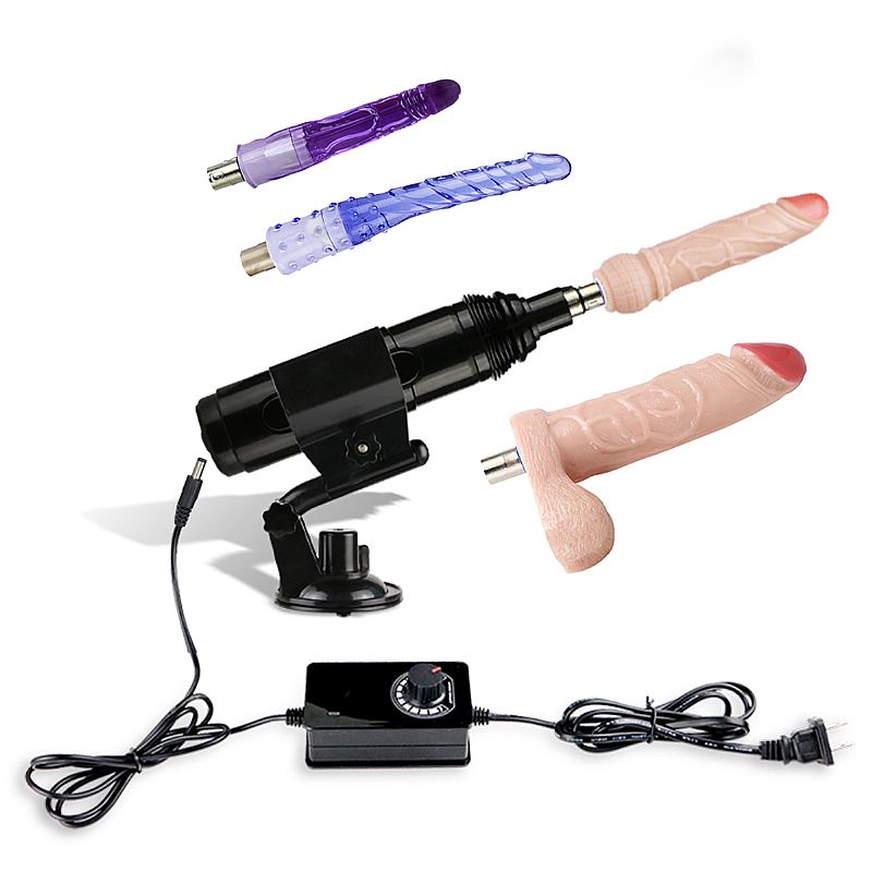 Máquina de Sexo Bivolt 220v e 110v – Movimentos de Vai e Vem que Simulam Penetração Real – Possui Ângulo Ajustável 15 a 90 Graus – Acompanha 4 Pênis Macio – Controle de Velocidades Ajustável