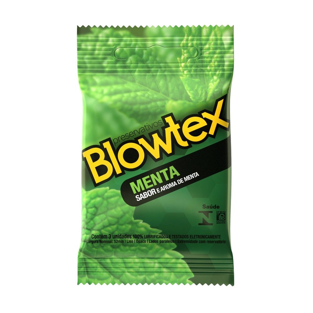 Preservativo Camisinha Blowtex Sabor e Aroma de Menta 03 unidades