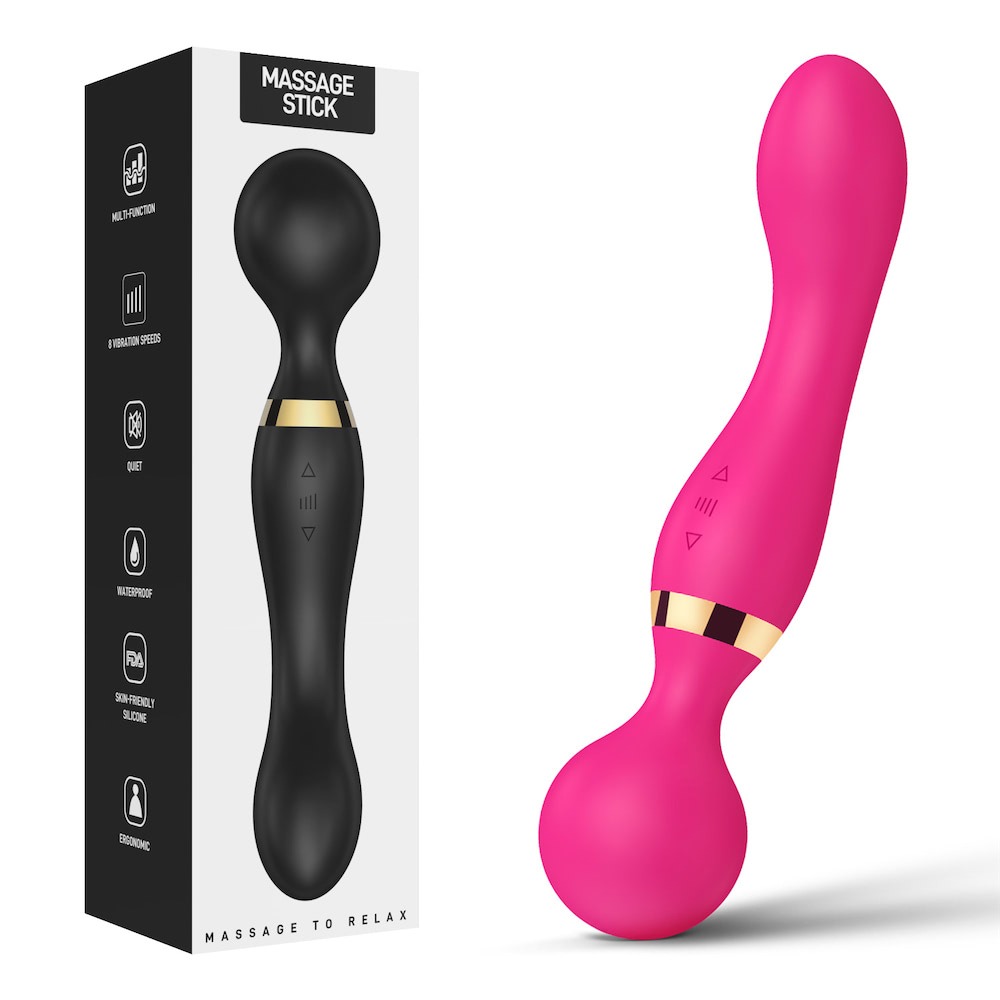 Vibrador Varinha Mágica – Dupla Estimulação Ponto G e Clitóris – 20 Modos de Vibração – 8 Níveis de Velocidade – Recarregável – Resistente a Água