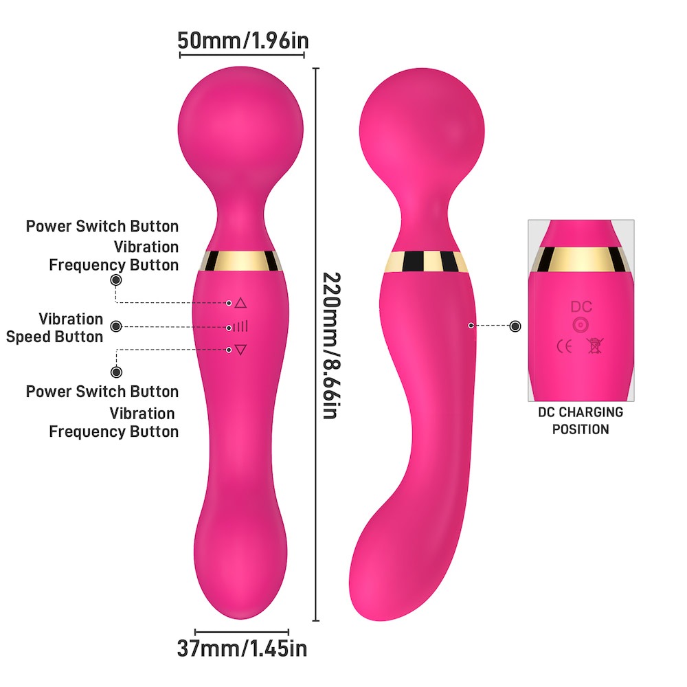 Vibrador Varinha Mágica - Dupla Estimulação Ponto G e Clitóris - 20 Modos de Vibração - 8 Níveis de Velocidade - Recarregável - Resistente a Água 4 Vibrador Varinha Mágica - Dupla Estimulação Ponto G e Clitóris - 20 Modos de Vibração - 8 Níveis de Velocidade - Recarregável - Resistente a Água - Imagem 4